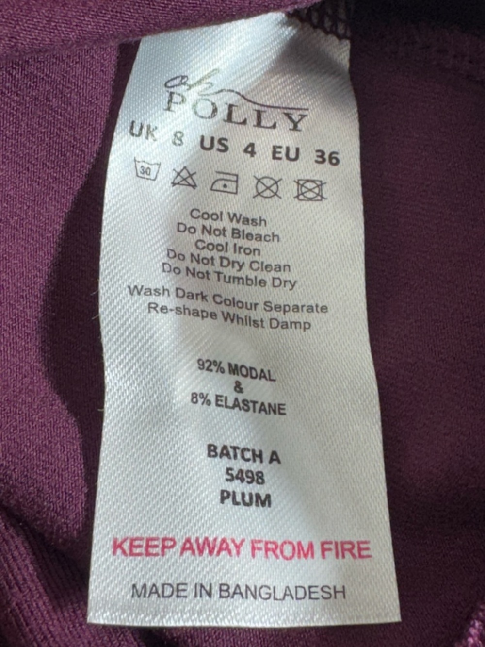 Oh polly Dress womens size 4 Lara deep plunge plum purple sexy fairy Mini New‎ - Picture 9 of 12